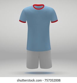 football kit of Celta, t-shirt template for soccer jersey. Vector illustration