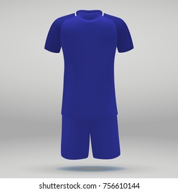 football kit of Chelsea, t-shirt template for soccer jersey. Vector illustration
