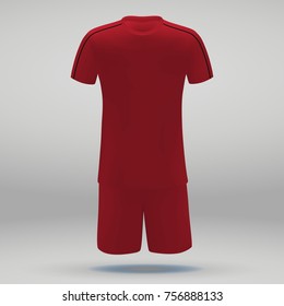 football kit of Deportivo Toluca, t-shirt template for soccer jersey. Vector illustration