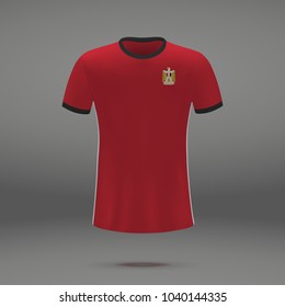 football kit of Egypt 2018, shirt template for soccer jersey. Vector illustration