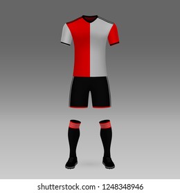 football kit Feyenoord, shirt template for soccer jersey. Vector illustration