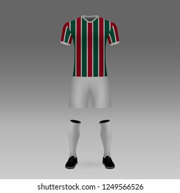 football kit Fluminense, shirt template for soccer jersey. Vector illustration
