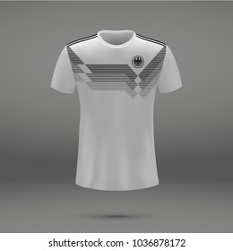 kit de futebol da Alemanha 2018, modelo de camisa para camisa de futebol. Ilustração vetorial