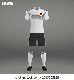 football kit of Germany 2018, t-shirt template for soccer jersey. Vector illustration