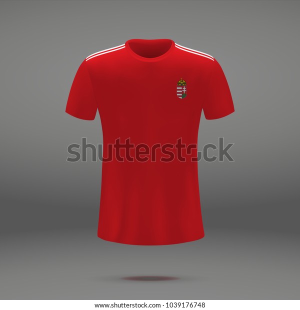 Football Kit Hungary Coat Arms Tshirt Stock Vector Royalty Free 1039176748