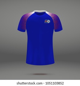 football kit of iceland 2018, shirt template for soccer jersey. Vector illustration