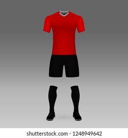 football kit Independiente Avellaneda, shirt template for soccer jersey. Vector illustration