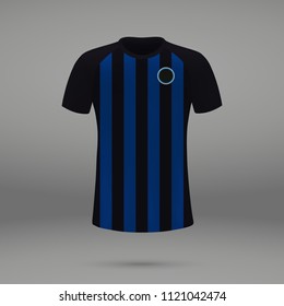 football kit Inter 2018, shirt template for soccer jersey. Vector illustration