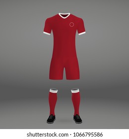 football kit of liverpool, t-shirt template for soccer jersey. Vector illustration