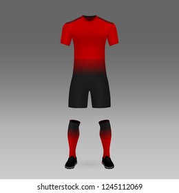 football kit Manchester United, shirt template for soccer jersey. Vector illustration
