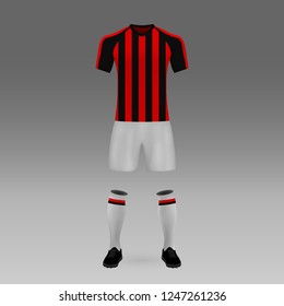 football kit Milan, shirt template for soccer jersey. Vector illustration