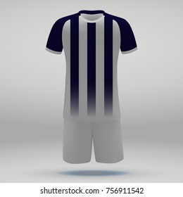 football kit of Monterrey, t-shirt template for soccer jersey. Vector illustration