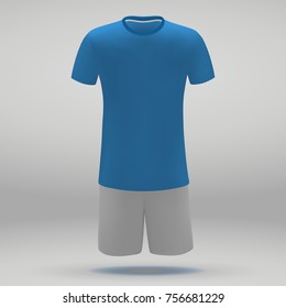 football kit of Napoli, t-shirt template for soccer jersey. Vector illustration