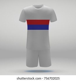 football kit of Olympique Lyonnais, t-shirt template for soccer jersey. Vector illustration