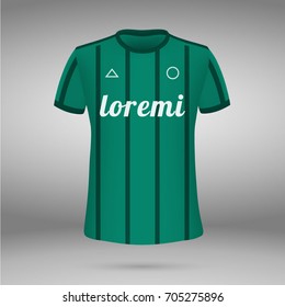 football kit of Palmeiras 2017-2018, t-shirt template. soccer jersey. Vector illustration