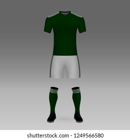 football kit Palmeiras, shirt template for soccer jersey. Vector illustration