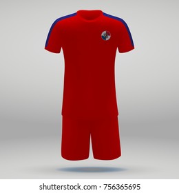 football kit of Panama, t-shirt template for soccer jersey. Vector illustration