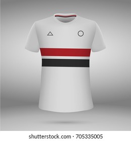 football kit of São Paulo FC, t-shirt template. soccer jersey. Vector illustration