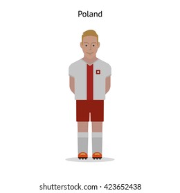 Football kit. Poland soccer player form.
