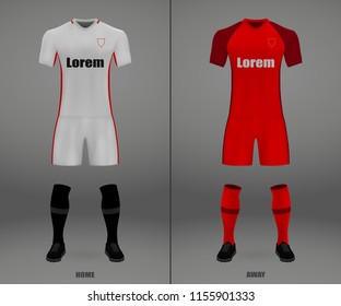 football kit of Sevilla 2018-19, shirt template for soccer jersey. Vector illustration