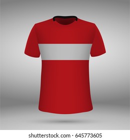 football kit of Spartak, t-shirt template. soccer jersey. Vector illustration