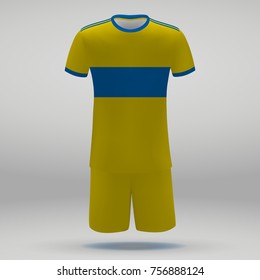 football kit of Tigres UANL, t-shirt template for soccer jersey. Vector illustration