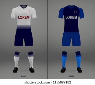 Football Kit Of Tottenham Hotspur  2018-19, Shirt Template For Soccer Jersey. Vector Illustration