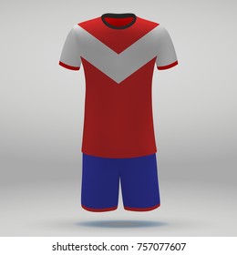 football kit of Veracruz, t-shirt template for soccer jersey. Vector illustration