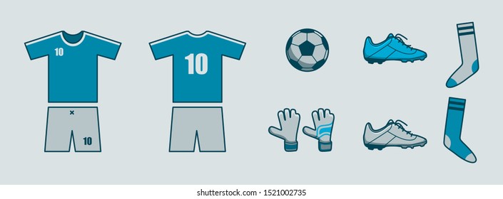 Football kits in modern flat art