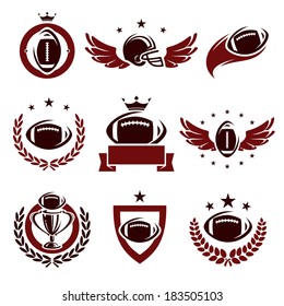 Football labels and icons set. Vector 