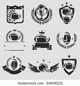 Football labels and icons set. Vector