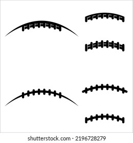 Football Lace Profile Vector Set on White
