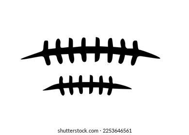 Football Lace Vector Set on White