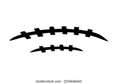 Football Lace Vector Set on White