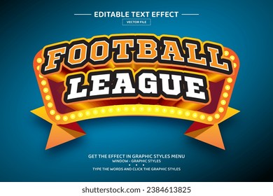 Football league 3D editable text effect template