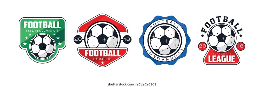 Football League Badge and Logo Design Vector Set