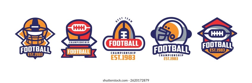 Football League Championship Logo and Label Vector Set
