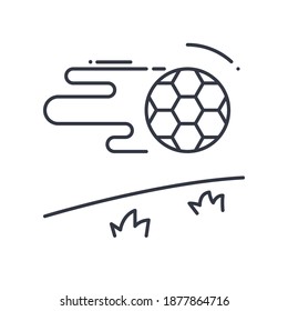 Football league icon, linear isolated illustration, thin line vector, web design sign, outline concept symbol with editable stroke on white background.