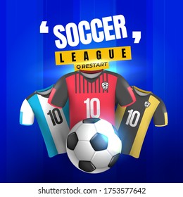 Football league return with blue background