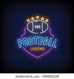 Football Legend Neon Signs Style Text Vector