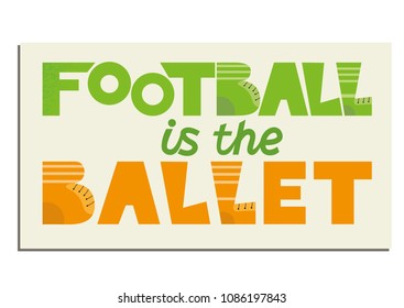 Football lettering. Hand drawn vector illustration