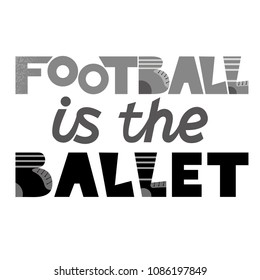 Football lettering. Hand drawn vector illustration