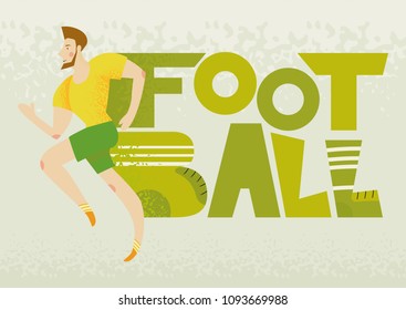 Football lettering. Hand drawn vector illustration