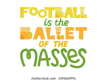 Football lettering. Hand drawn vector illustration