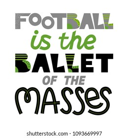 Football lettering. Hand drawn vector illustration