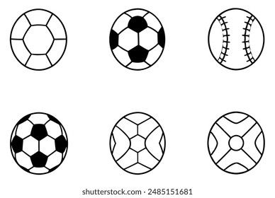 Football line art design illustration soccer ball graphic