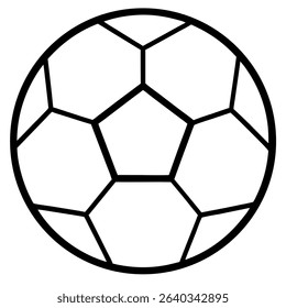 Football line art icon on white background.