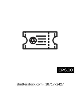 Football line Ticket Icon. Ticket Sign logo vector