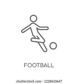 Football linear icon. Modern outline Football logo concept on white background from Sport collection. Suitable for use on web apps, mobile apps and print media.