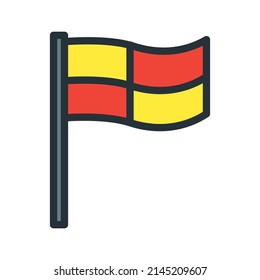 football linesman flag border icon on white background